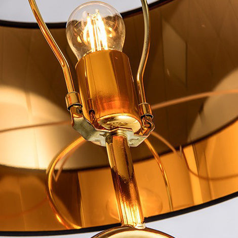 Fabric Round Iron Globe Table Lamp