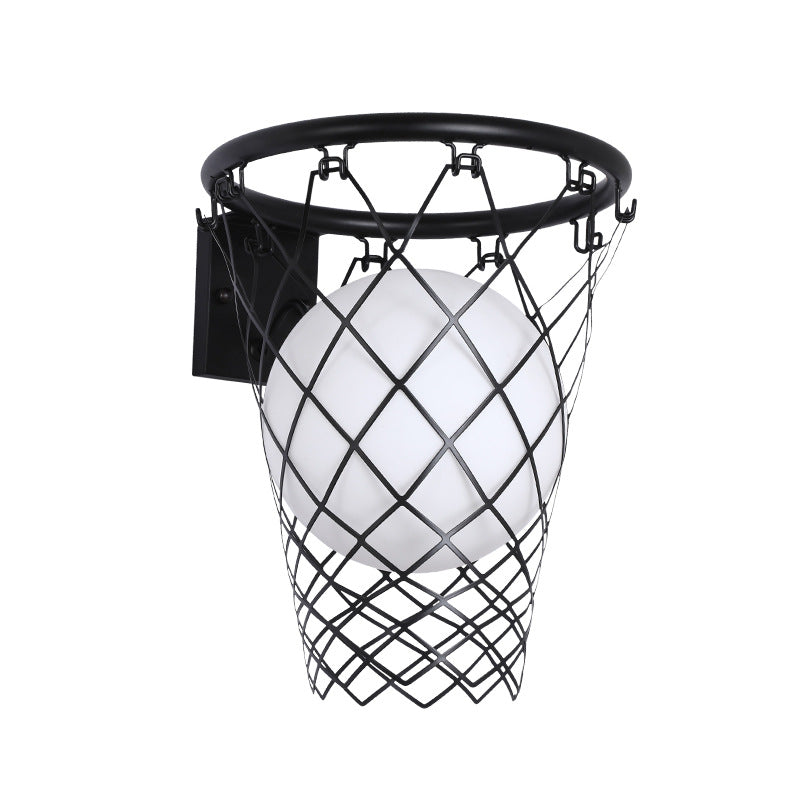 Kids Iron Glass Basketball Wall Lamp