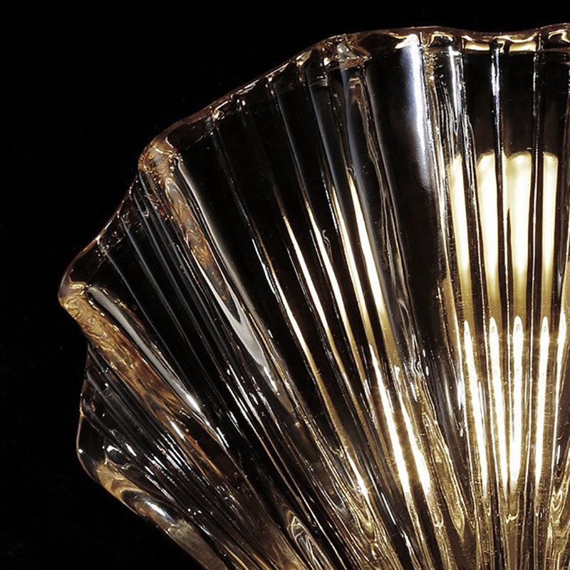 Scalloped Shell Amber Glass Wall Lamp