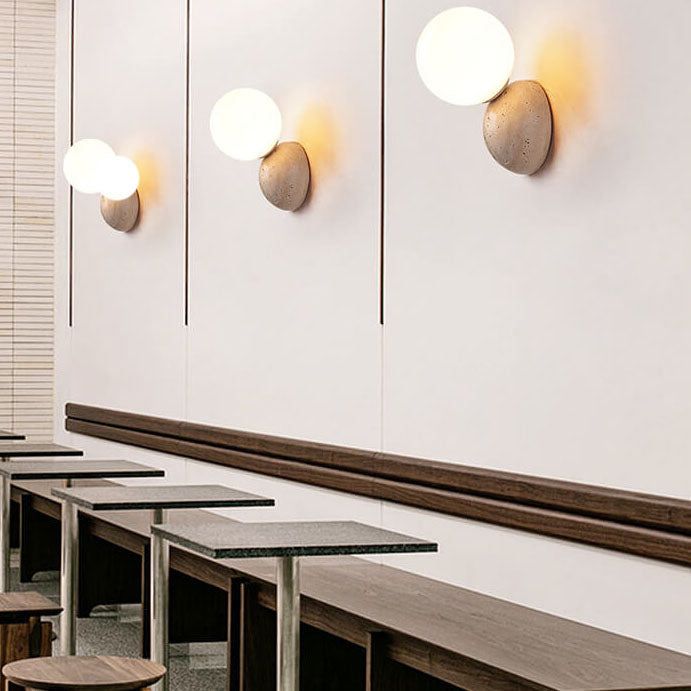 Round Ball Stone Wall Lamp