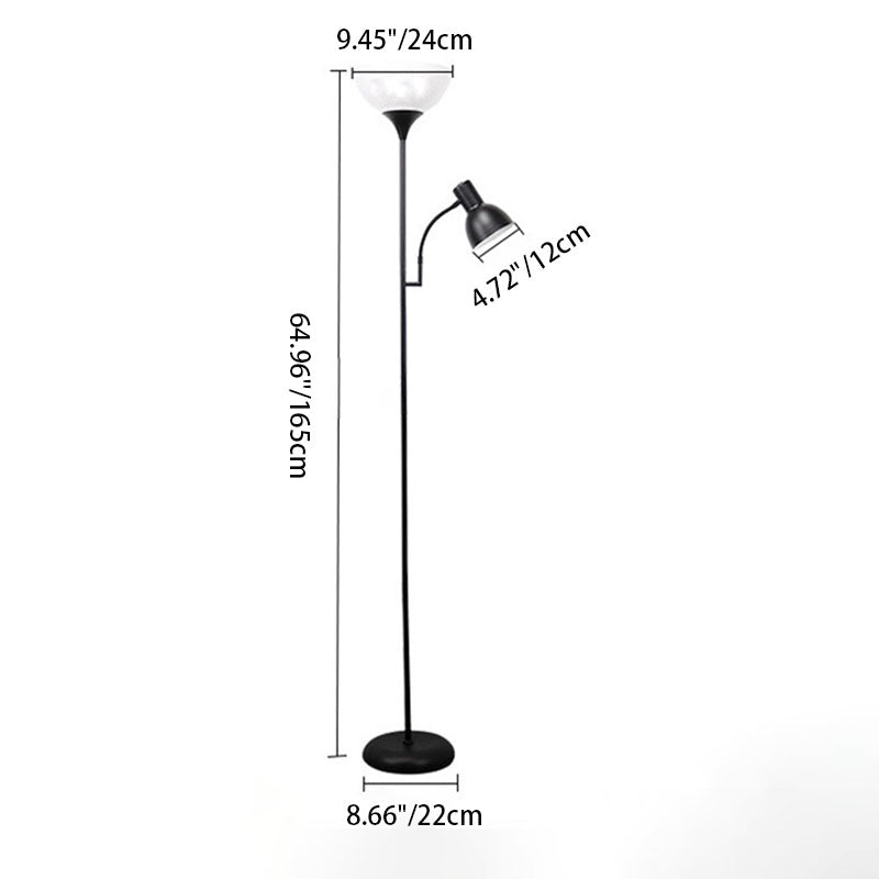 Half Circle Iron Living 2-Light Floor Lamp