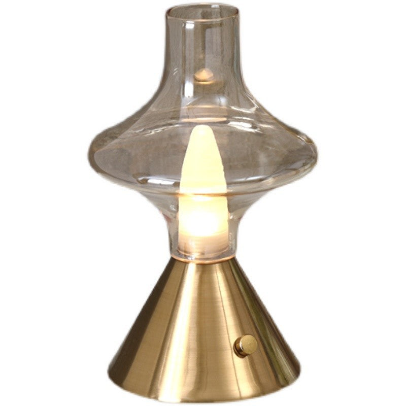 Glass Spinner Gyroscope Metal Table Lamp