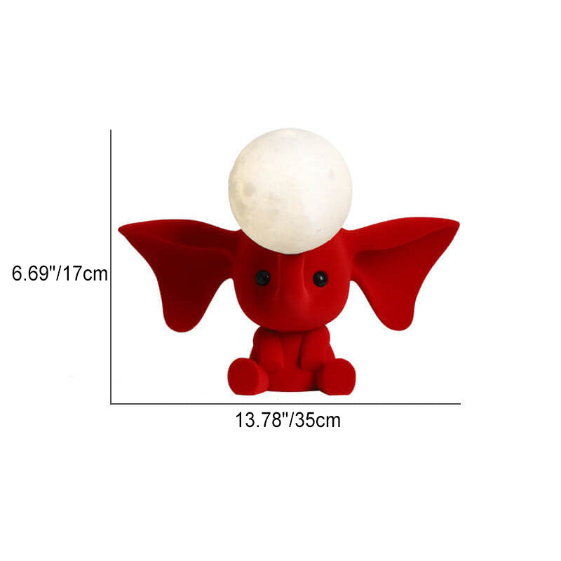 Cartoon Elephant Moon Resin Table Lamp