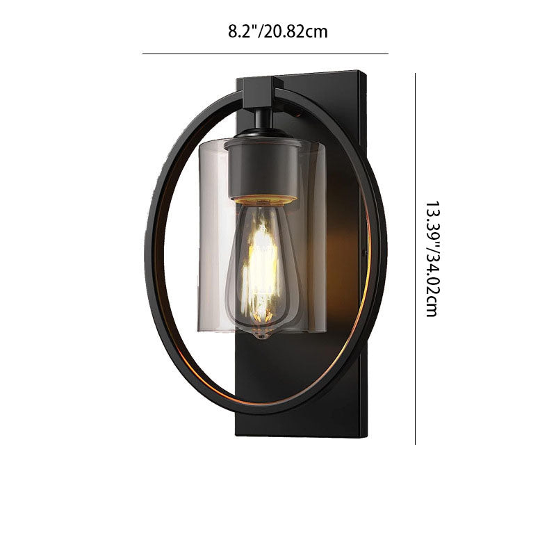 Iron Circle Ring Glass Wall Lamp