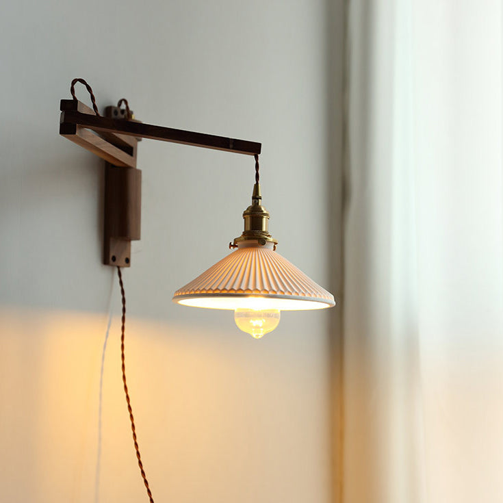 Homestay Telescopic Ceramic Folding Wall Lamp