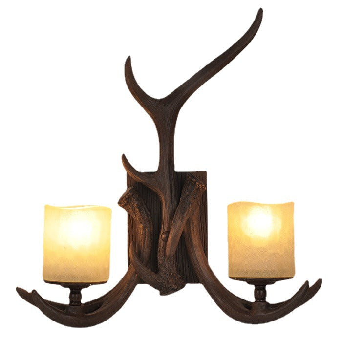 Resin Iron Antler 1/2 Wall Lamp