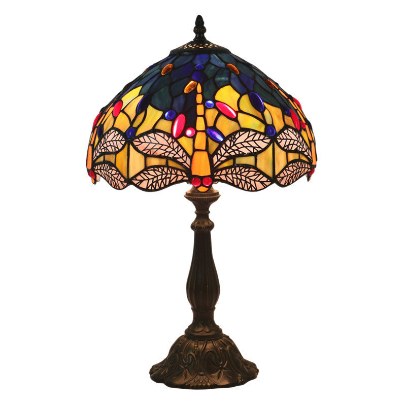 Stained Glass Dragonfly Living Table Lamp