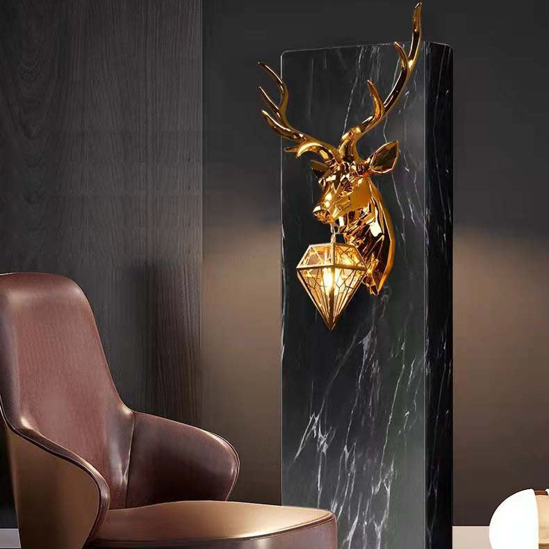 Deer Head Resin Living Wall Lamp