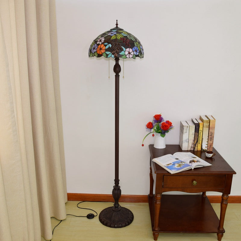 Dome Iron Resin Glass 3-Light Floor Lamp