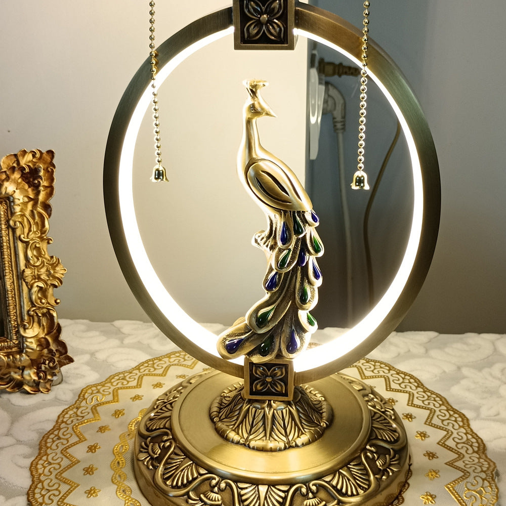 Copper Glass Dome Round Table Lamp