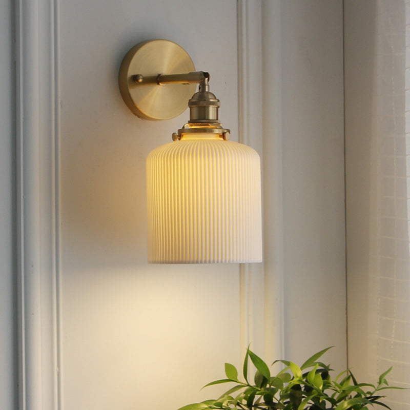 Cylinder Oval Brass Lucite Wall Lamp