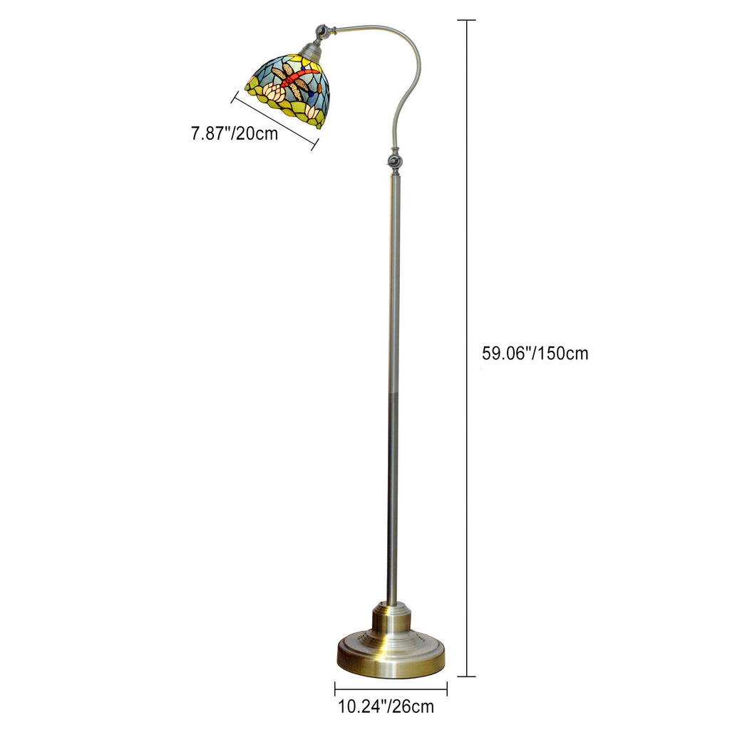 Iron Glss Dome Round Floor Lamp