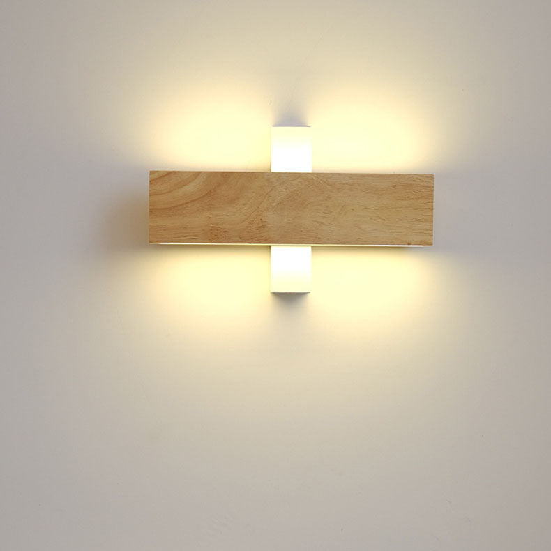 Log Rectangular Flat Rotatable Wall Lamp