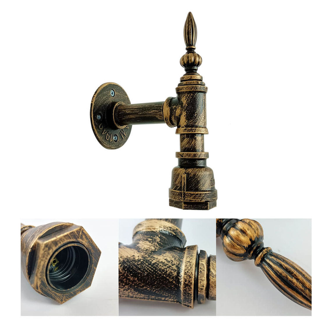 Iron Water Pipe Wall Lamp