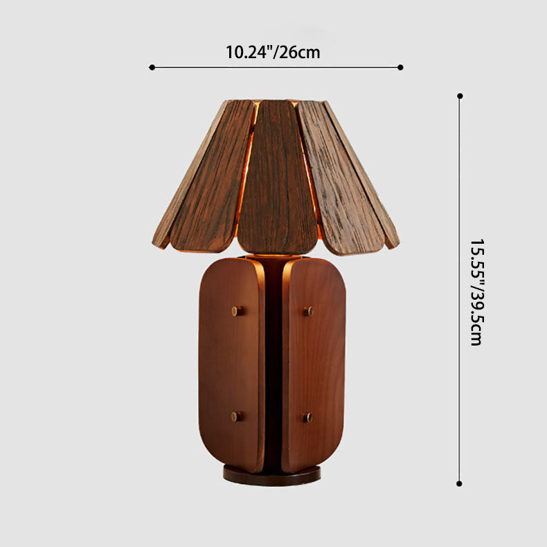 Rectangular Cone Brass Solid Table Lamp