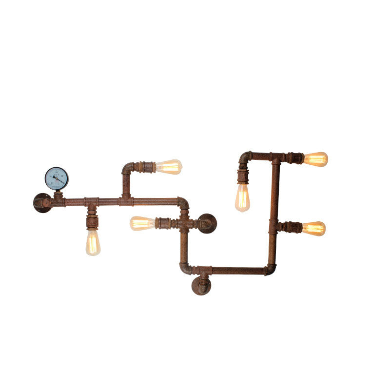 Iron Water Pipe 6-Light Wall Lamp