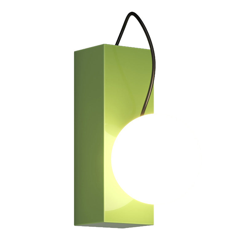 Cream Iron Cuboid Displaceable Wall Lamp