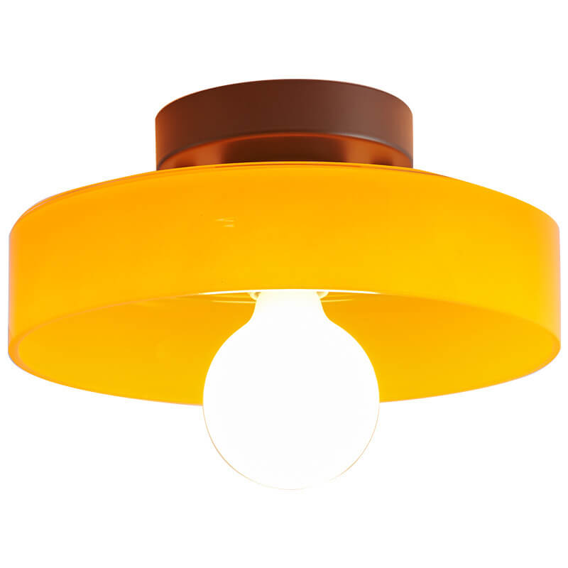Round Plate Iron Glass Wall Lamp