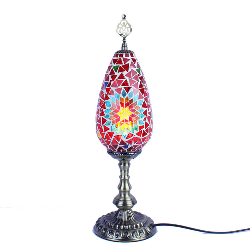 Bohemian Stained Glass Oval Table Lamp