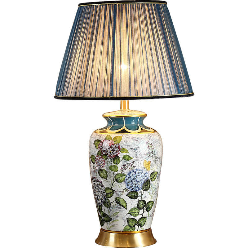 Painted Fabric Ceramic Table Lamp