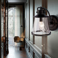 Iron Glass Round Hallway Wall Lamp