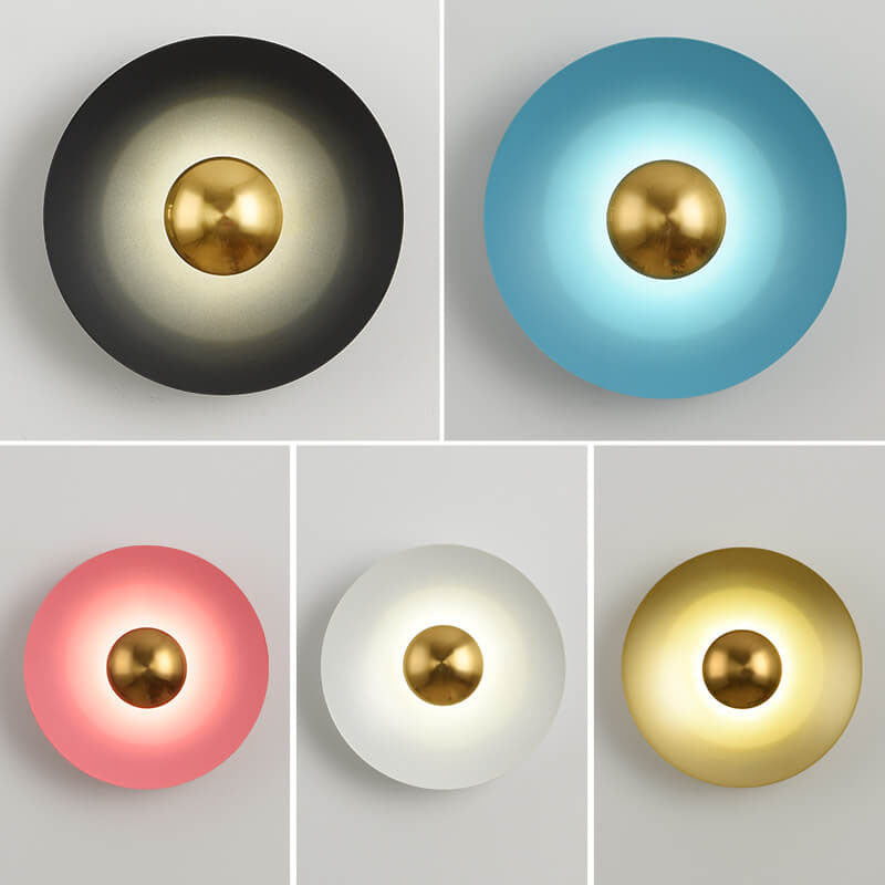 Multicolor Round Disc Hardware Wall Lamp