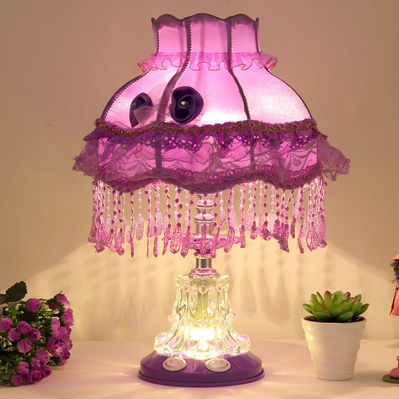 Style Wedding Fabric Glass Table Lamp