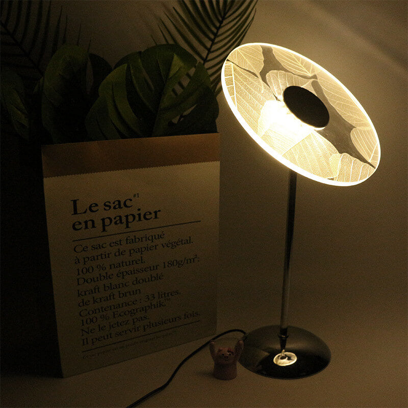 Acrylic Leaf Pattern Design Table Lamp