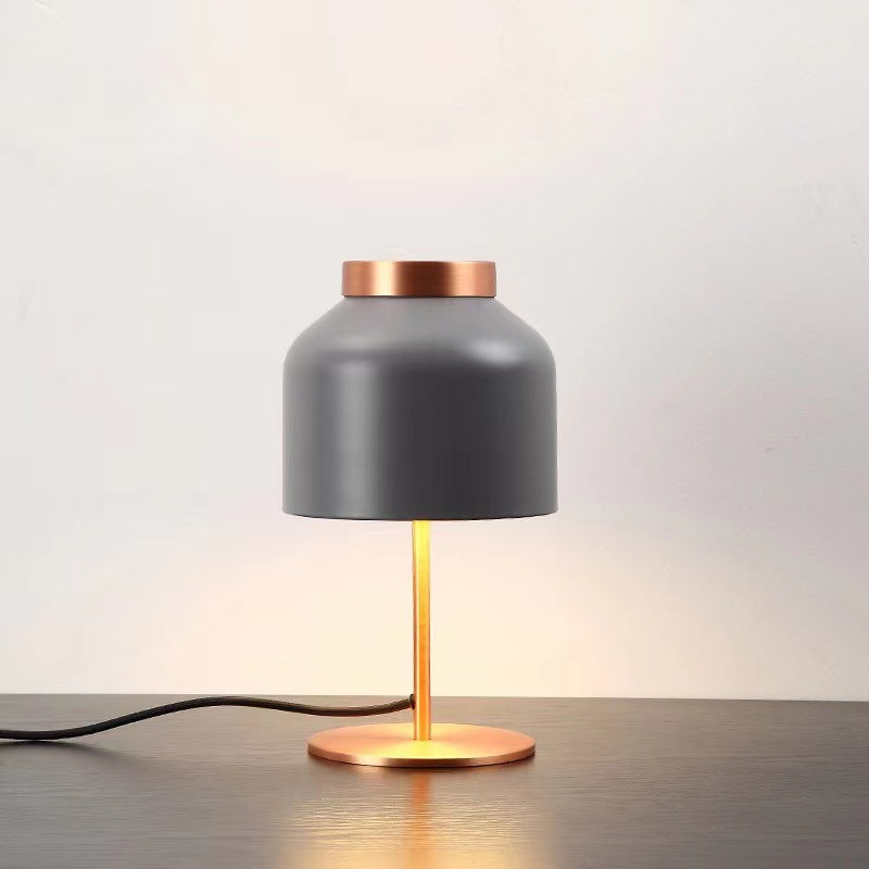 Round Cylinder Iron Bedroom Table Lamp