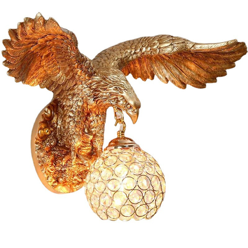 Resin Eagles Crystal Wall Lamp