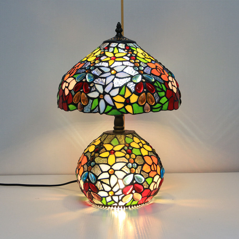 Floral Beads Round 2-Light Table Lamp