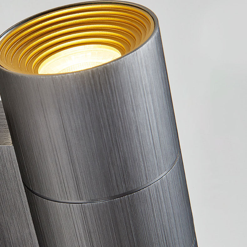 Cylindrical Brushed Aluminum Wall Lamp