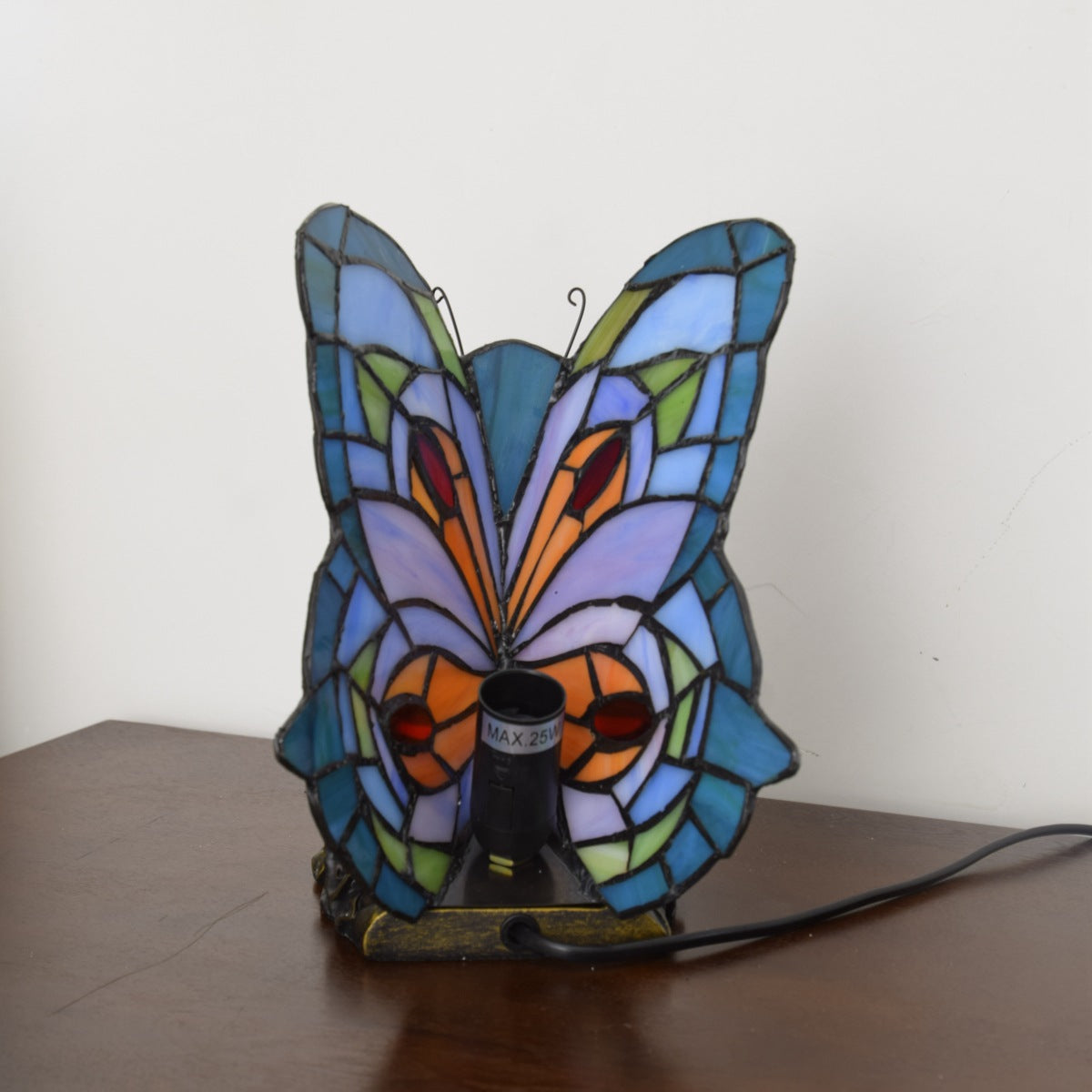 Butterfly Stained Glass Iron Table Lamp