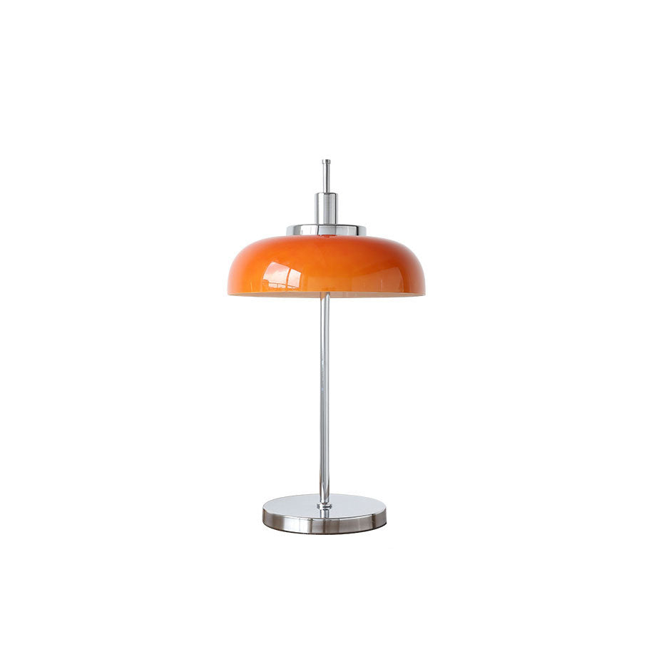 Orange Dome Chrome 3-Light Table Lamp