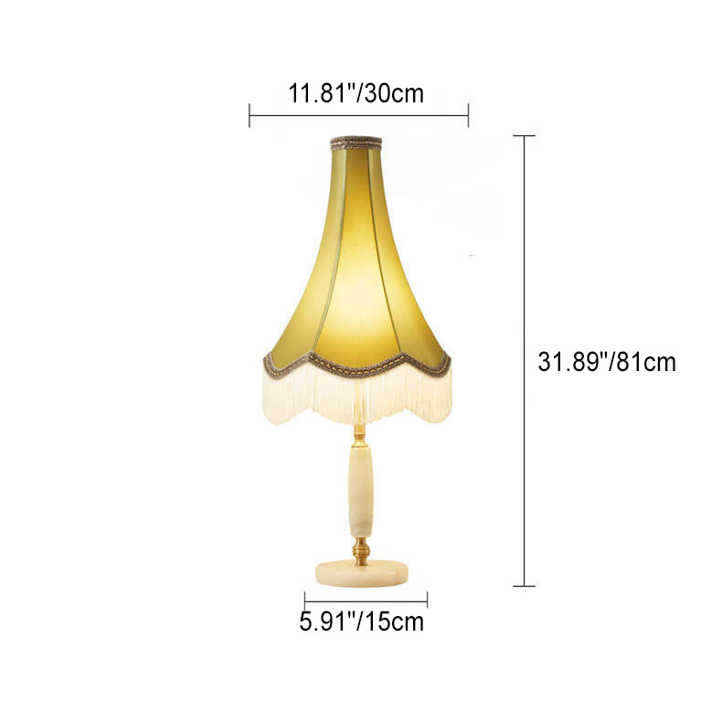Fabric Fringed Horn Table Lamp