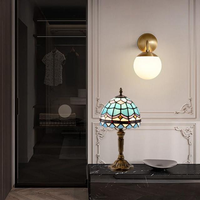 Decorative Stained Glass Tall Table Lamp