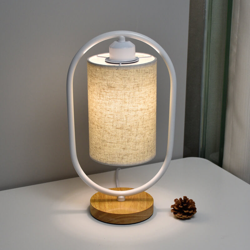 Linen White Ring Table Lamp