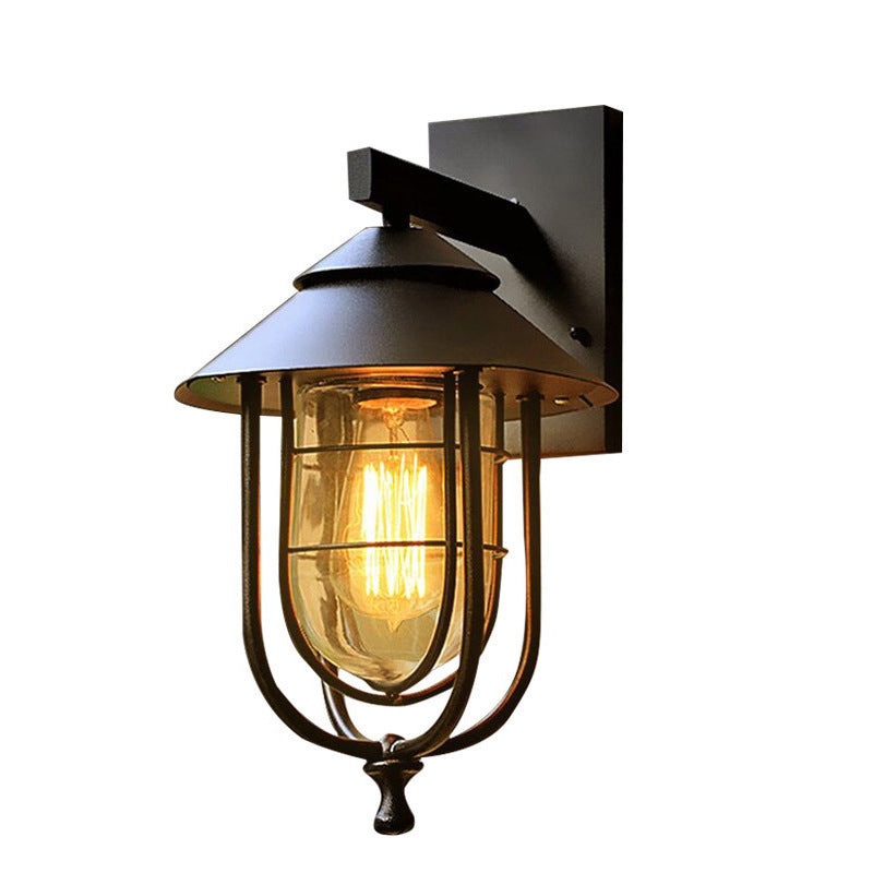 Bird Cage Iron Glass Outdoor Light