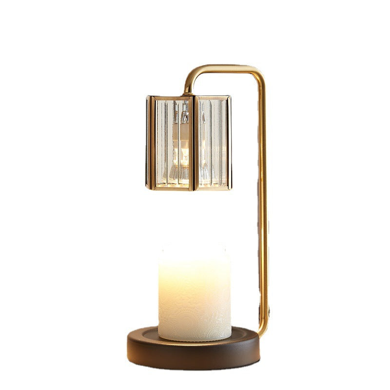 Iron Glass Cylinder Melting 2-Light Table Lamp