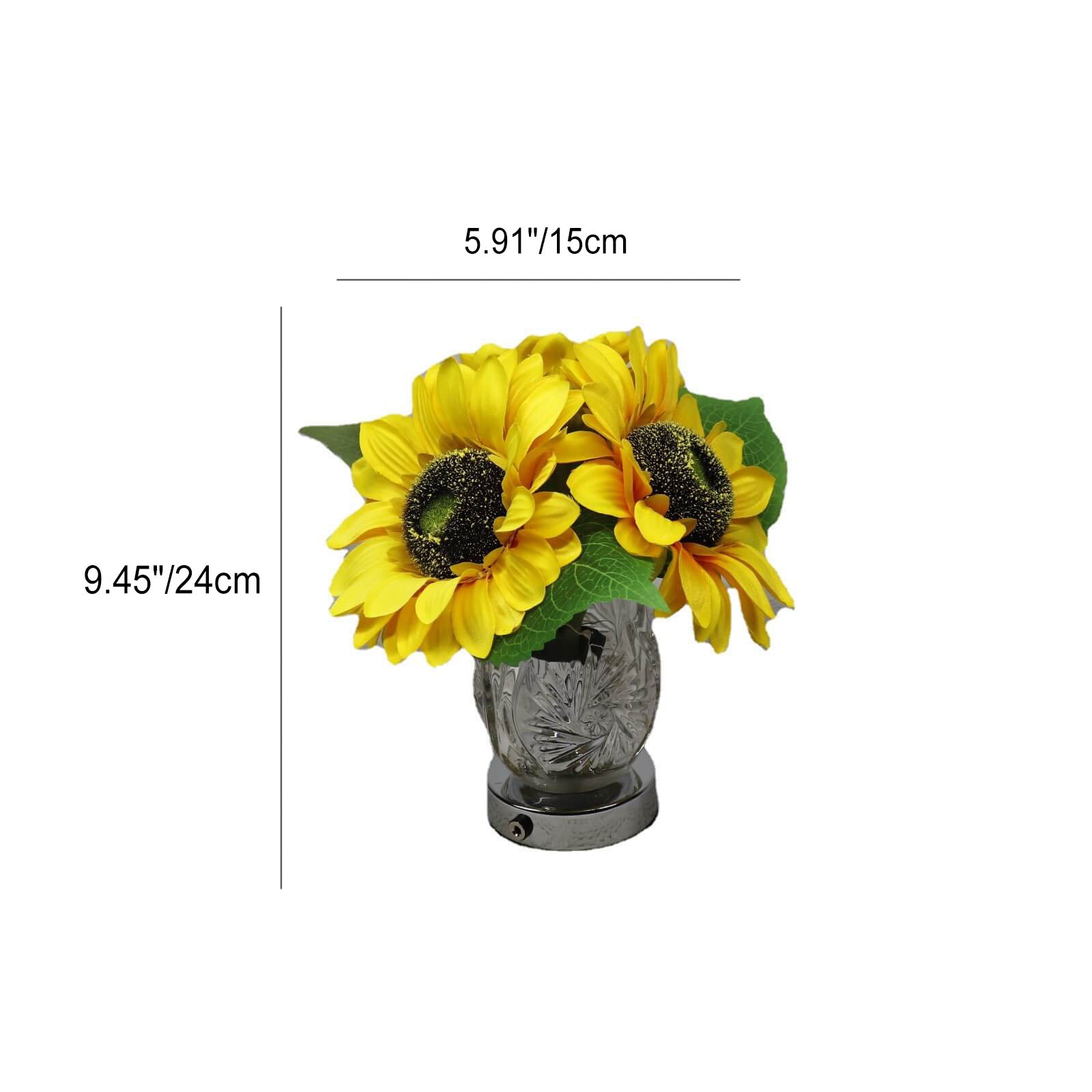 Sunflower Glass Vase Table Lamp