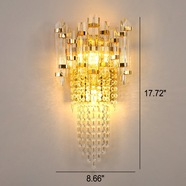 Crystal Tassel Gold 2/3 2-Light Wall Lamp