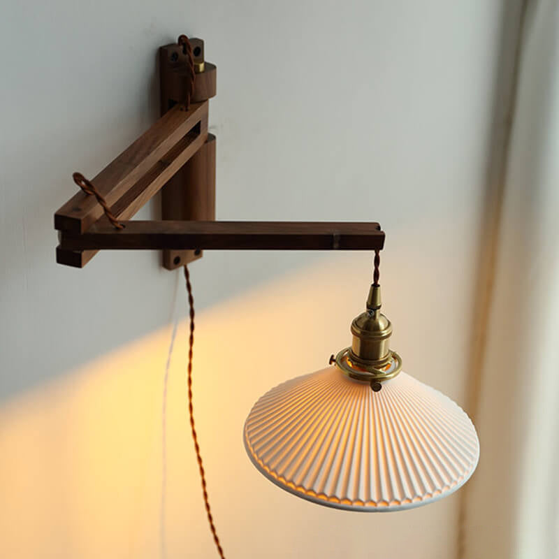 Milk White Striped Glass Wall Lamp
