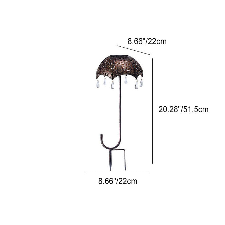 Iron Colorful Umbrella Hollow Outdoor Light