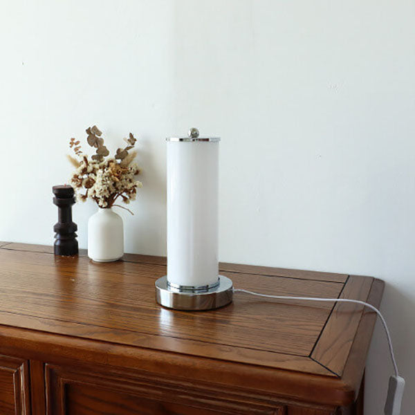 Glass Column Night Table Floor Lamp