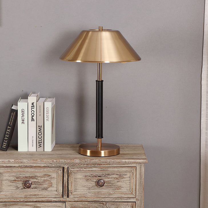 Iron Round Drum Study 2-Light Table Lamp