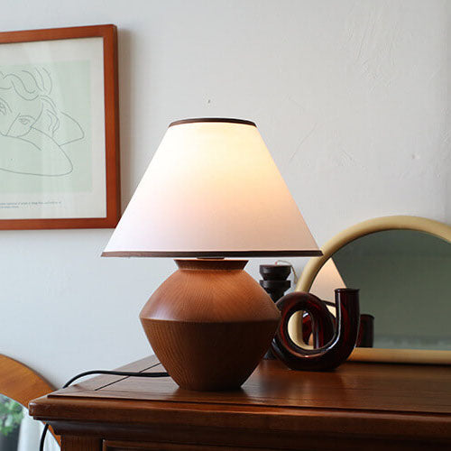 Solid Wood Fabric Table Lamp
