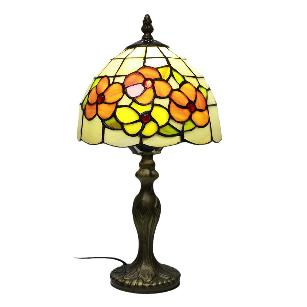 Animal Flower Decoration Stained Table Lamp