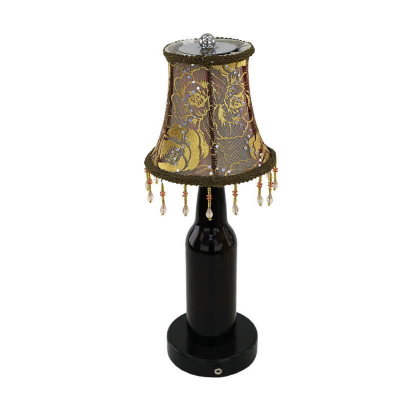 Fabric Glass Wine Bottle Table Lamp