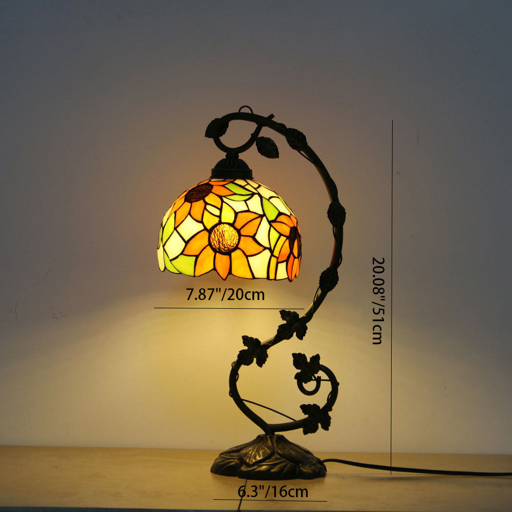 Half Round Flower Vine Table Lamp