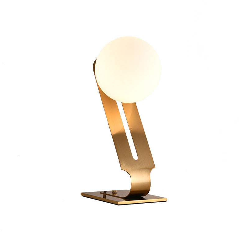 Round Iron Glass Study Table Lamp